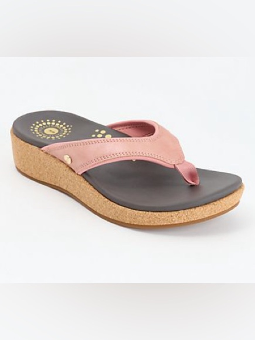 REVITALIGN Orthotic Shimmer Thong Cork Wedge Sandals